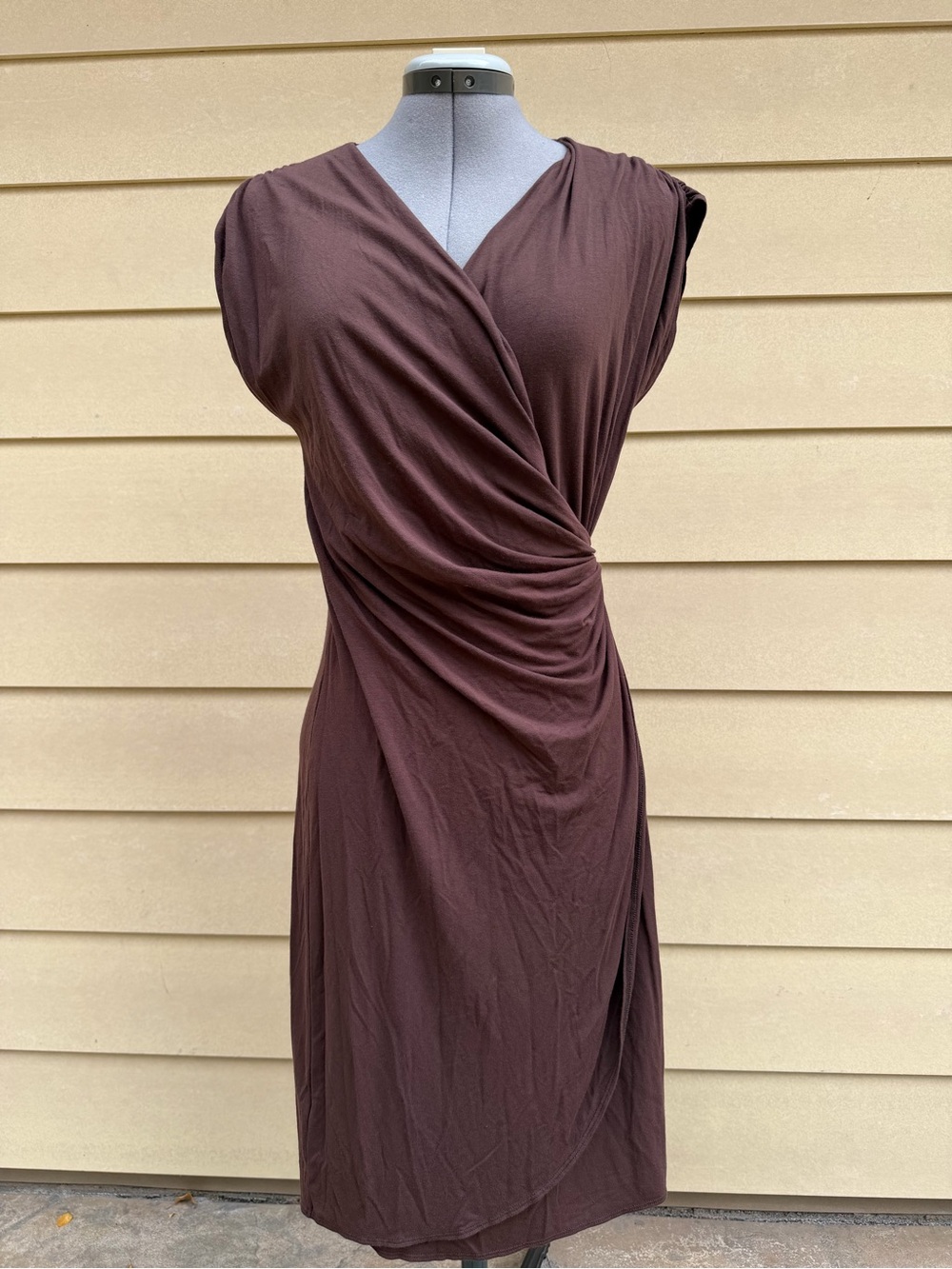 Tommy Bahama Brown Draped V-Neck Midi Dress